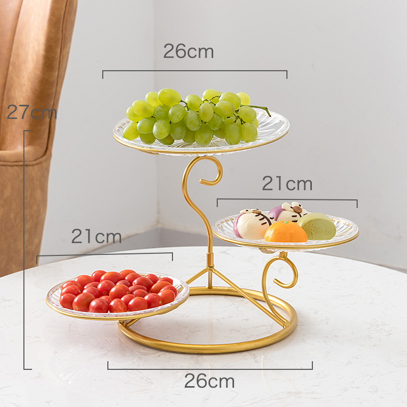 Three-tier fruit platter display rack