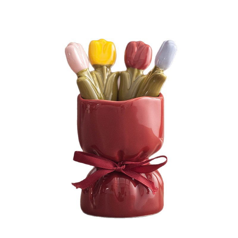 Tulip Flower Stainless Steel Fruit Sticks
