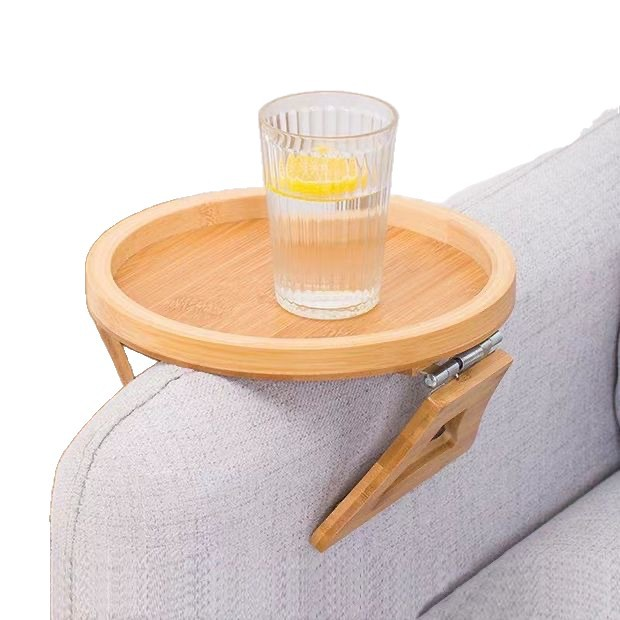 Natural wood sofa tray