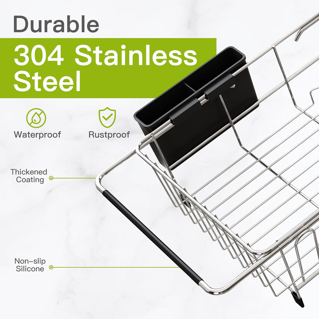 Retractable stainless steel drain rack