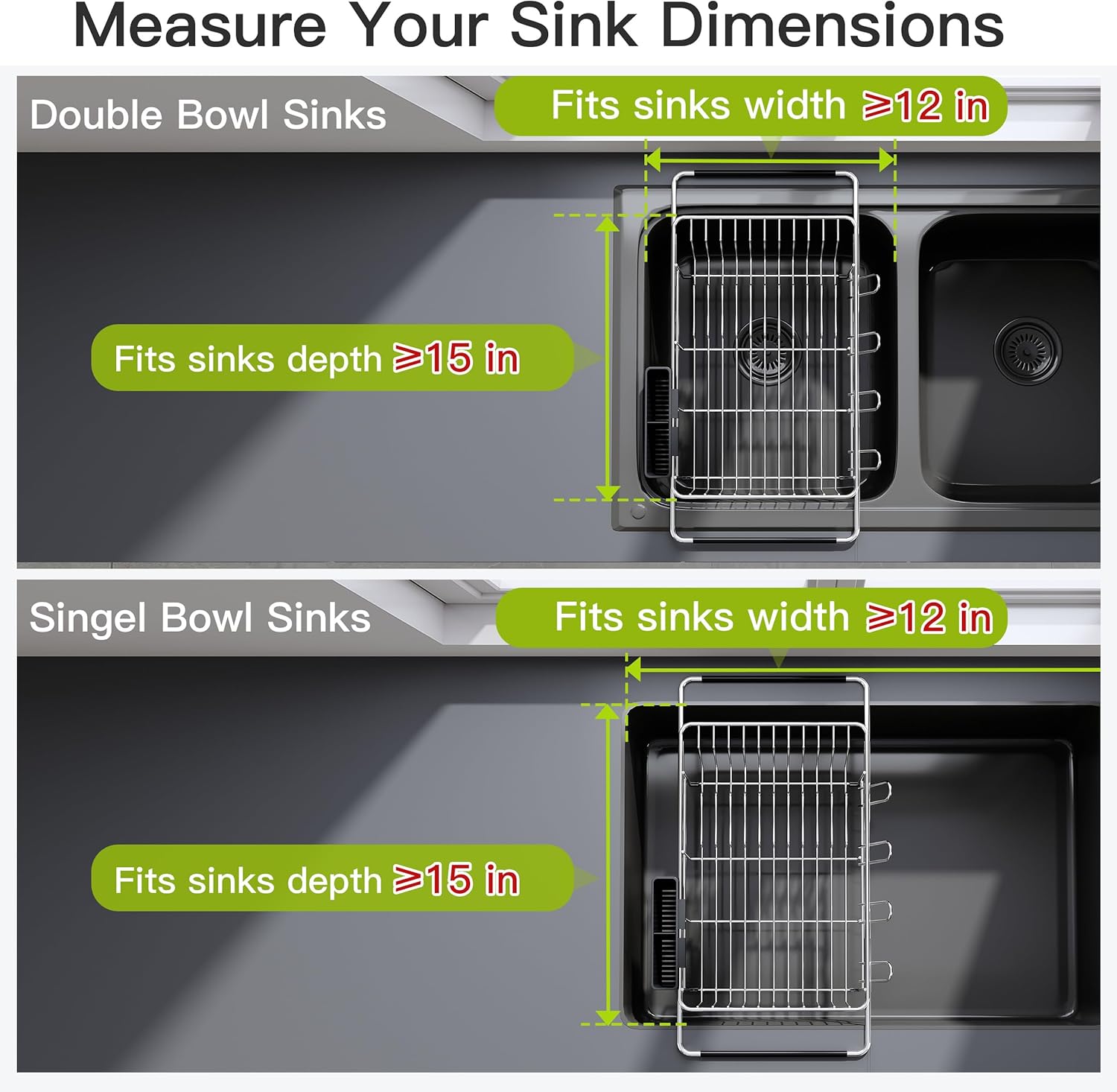 Retractable stainless steel drain rack