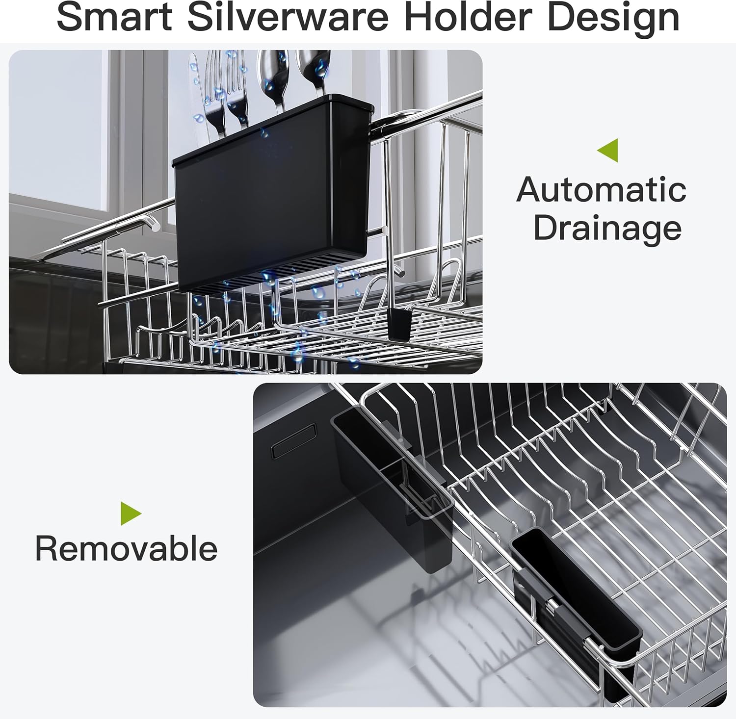 Retractable stainless steel drain rack