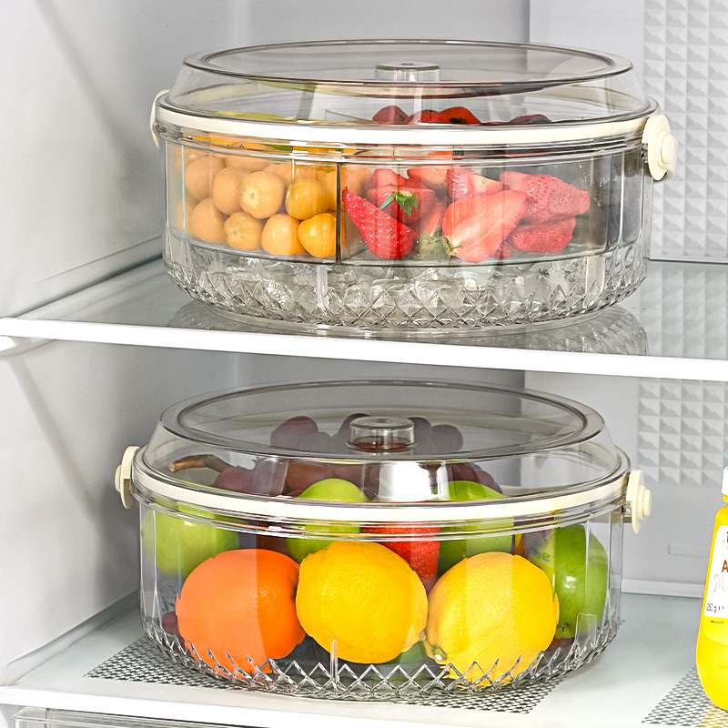 Five-compartment fruit preservation plate with handle