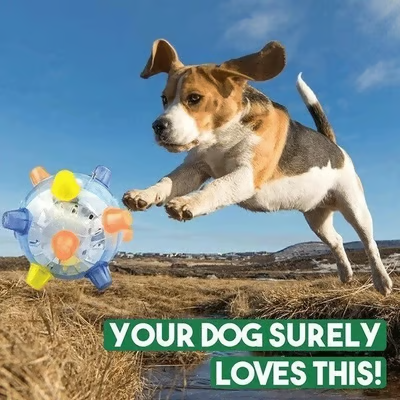 Jumping activation ball for dogs and cats