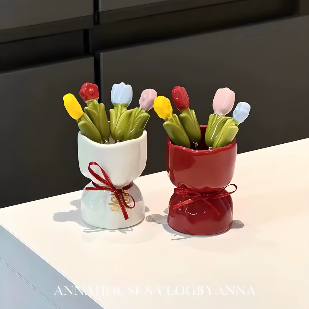 Tulip Flower Stainless Steel Fruit Sticks