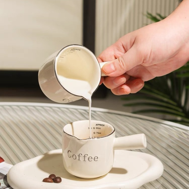High-value mini coffee milk pitcher with measuring scale