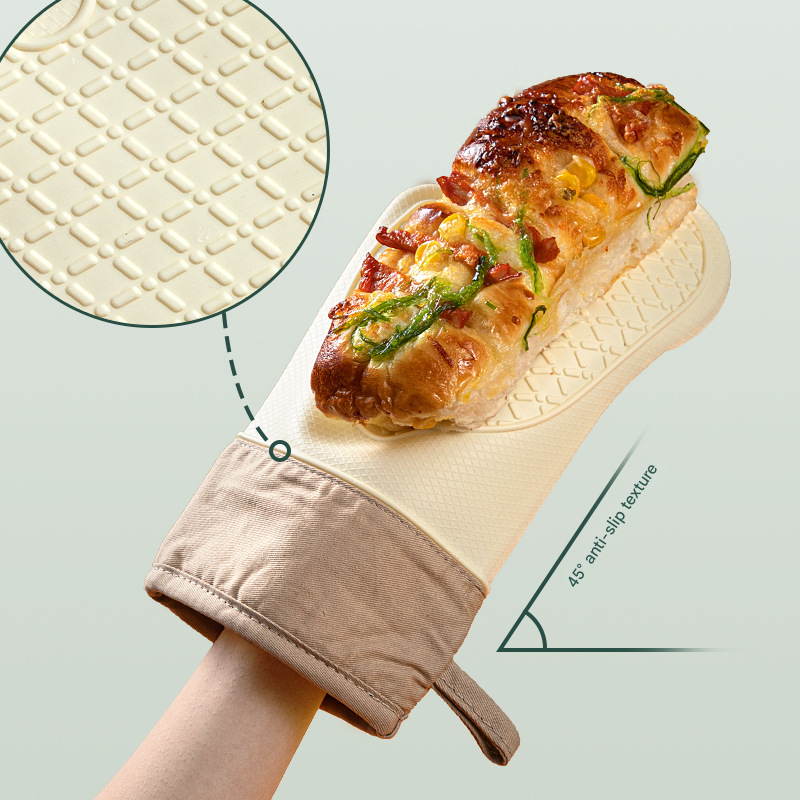 Thickened, non-slip silicone heat-insulating gloves