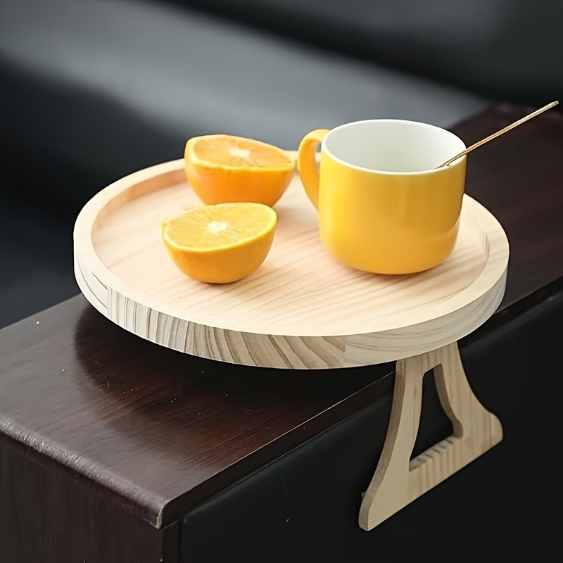 Natural wood sofa tray